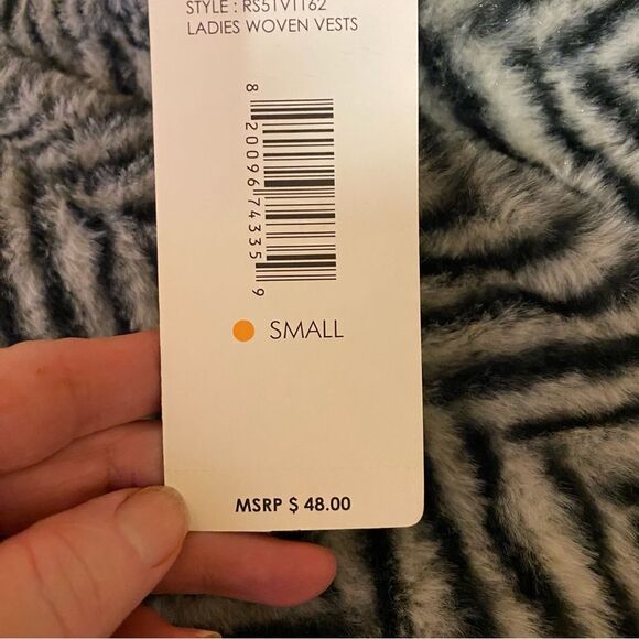 Casual Identity Reversible Faux Fur Vest NWT Women Size Small Animal Print Black - Picture 6 of 7